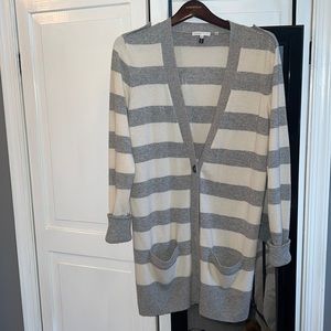 Vince 💯 cashmere long stripe cardigan